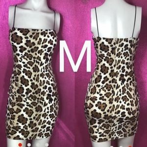 🆕Brown Animal Print Leopard Bodycon Dress~ Size M